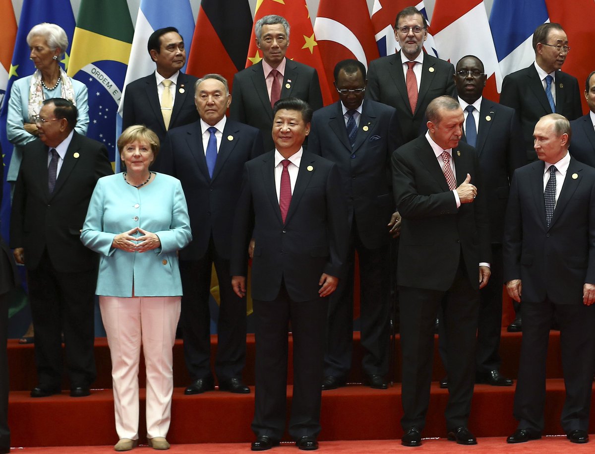 World leaders pose for a family photo during the G20 Summit in Hangzhou, China  