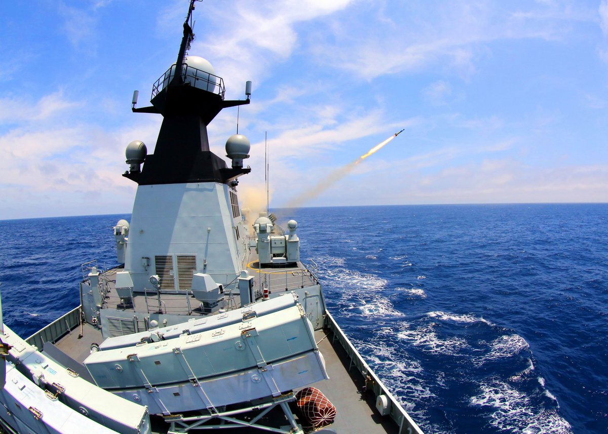 Nice pics of Chinese Navy Type 054A frigates JINGZHOU 532 and XIANGTAN 531 on live-fire exercises this month in the East China Sea. Both these frigates commissioned in 2016. The Chinese Navy is putting out considerably better operational images these days than the US Navy.   