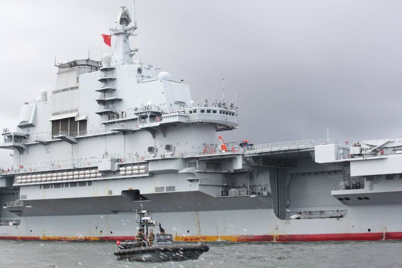 Note evolution of island shaping in Chinese carrier development, Liaoning, CV-001A and carrier testbed being adapted for third carrier.