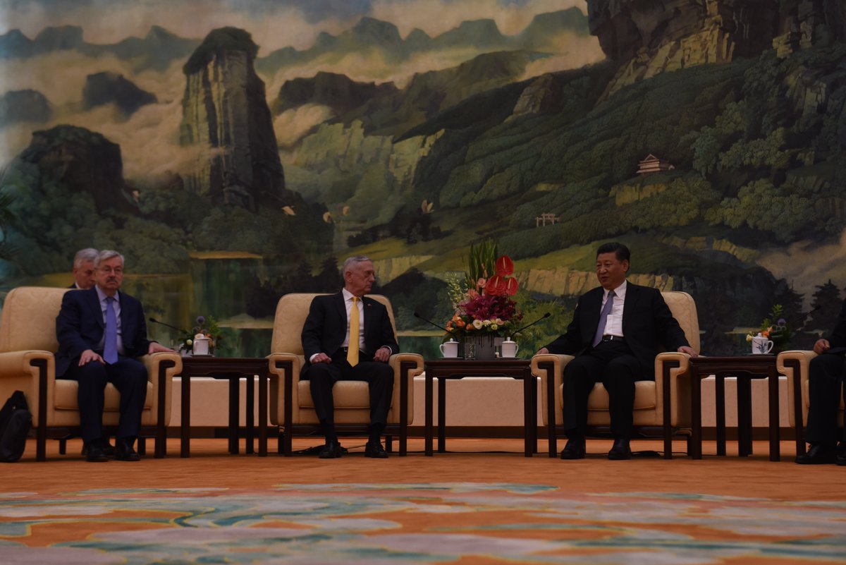 SecDef Mattis met with the President of China Xi Jinping and Defense Minister Wei Fenghe in Beijing