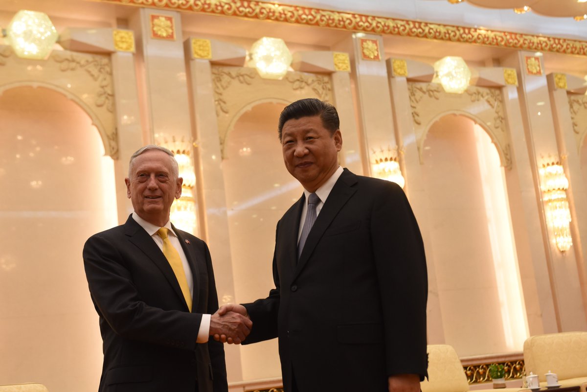 SecDef Mattis met with the President of China Xi Jinping and Defense Minister Wei Fenghe in Beijing
