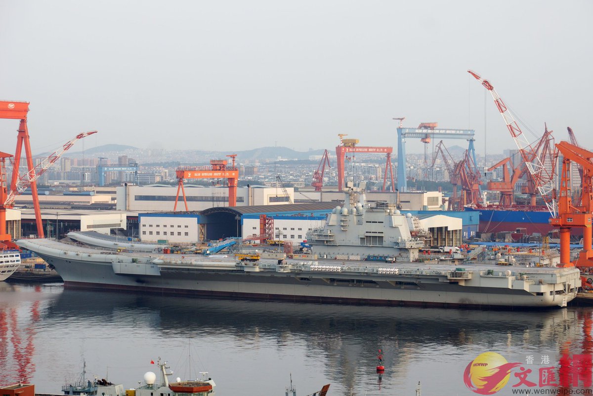 Latest Type 002 carrier update: the arresting cables have been installed   