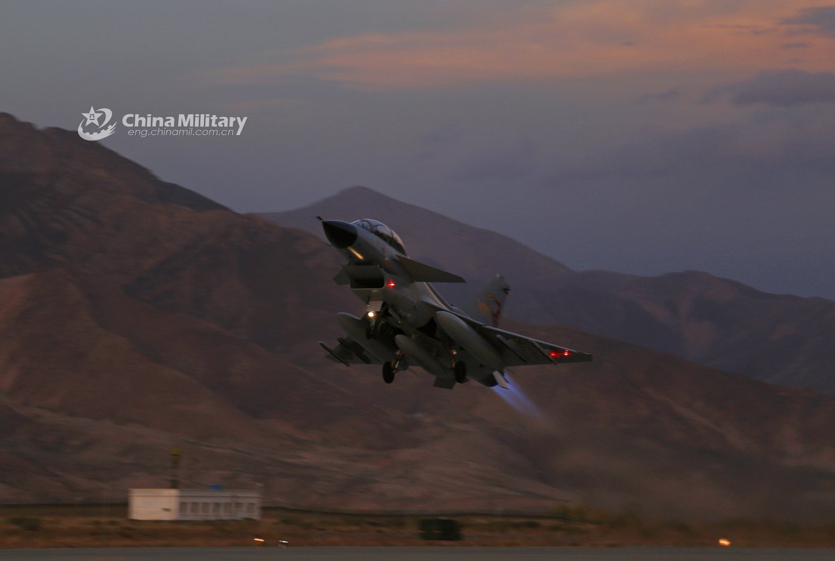 The 131st Brigade of the Chinese Air Force conducts shooting exercises during its rotating deployment on the Tibetan Plateau.