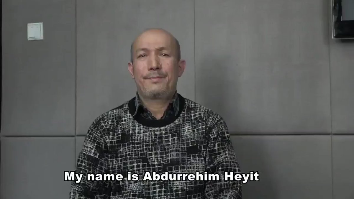 Abdurehim Heyt's video message published today on CRI Turk's website: I'm Abdurehim Heyt. Today is 10 Feb 2019. I'm here under investigation as a suspect. There was no coercion whatsoever. My health is good.    