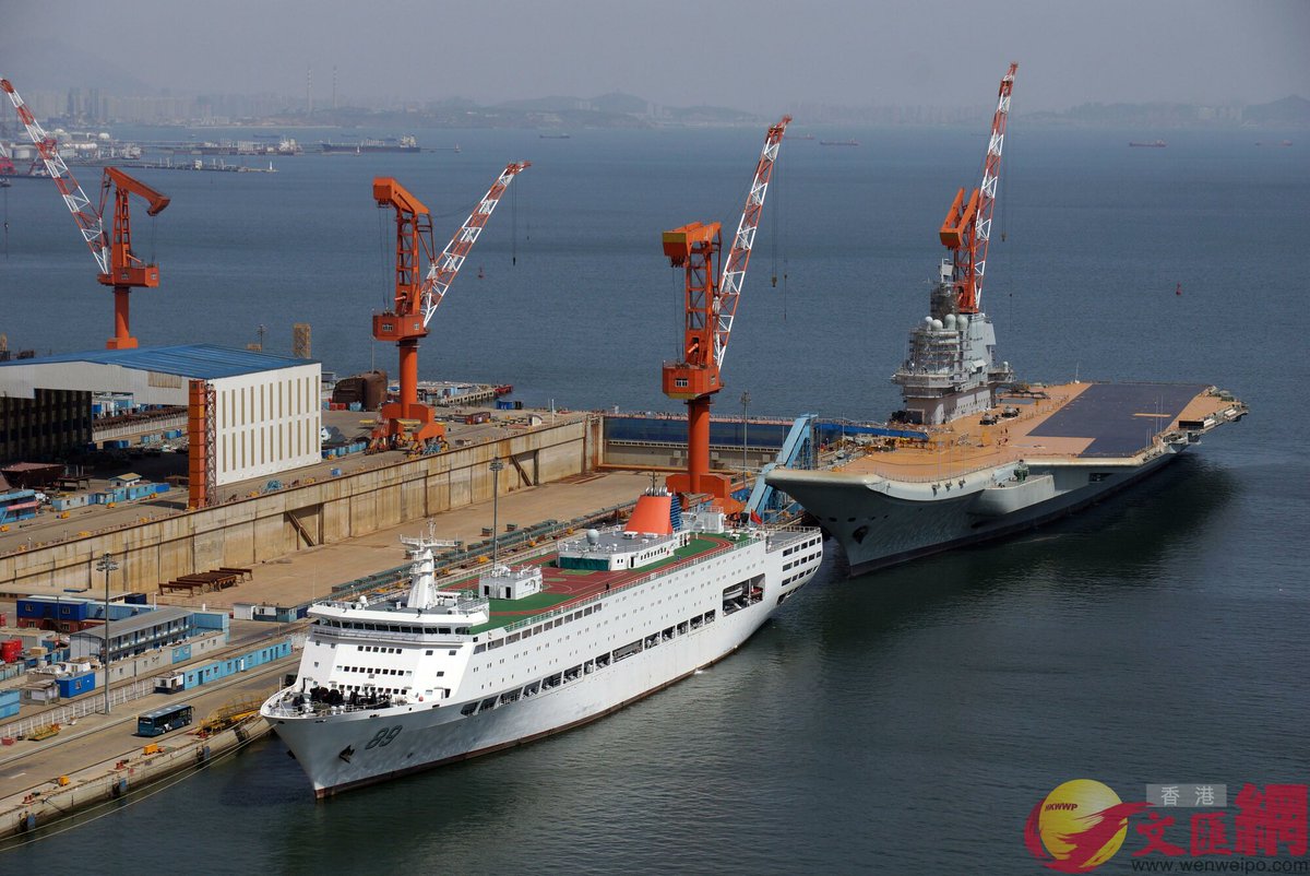 New images of the Type 002 carrier at Dalian showing further progress 