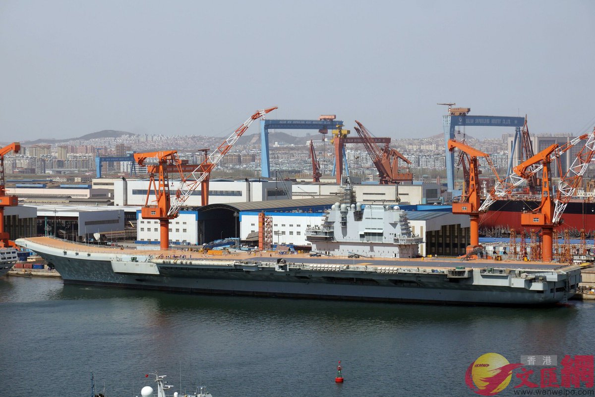 New images of the Type 002 carrier at Dalian showing further progress 