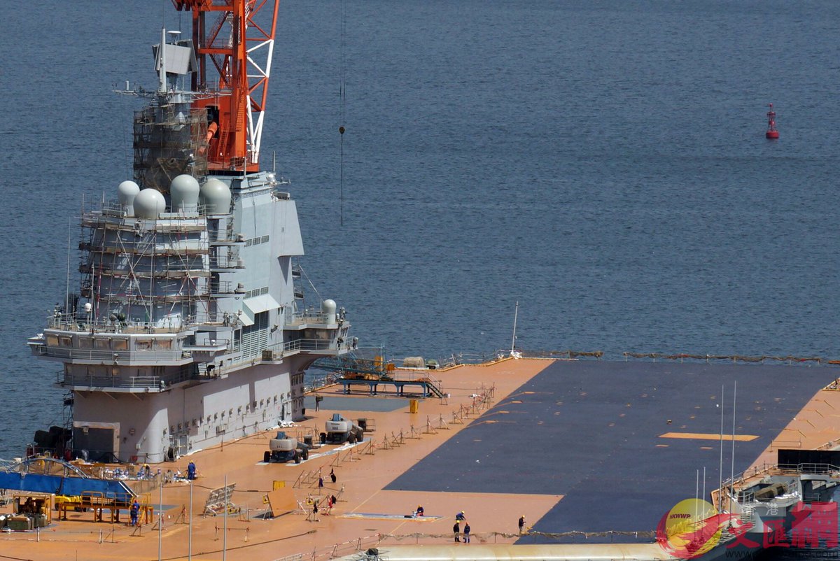 New images of the Type 002 carrier at Dalian showing further progress 