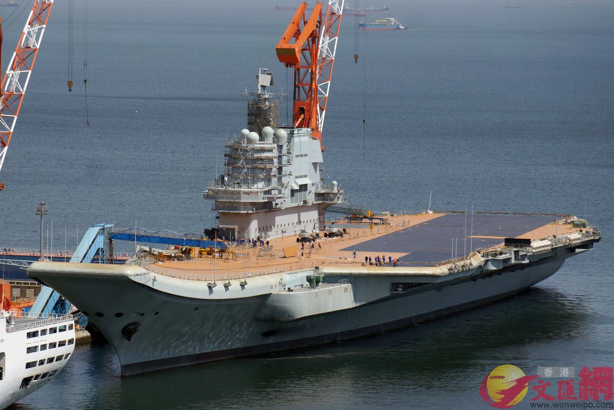 New images of the Type 002 carrier at Dalian showing further progress 