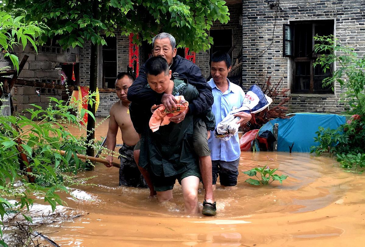 More than 1.42 million residents have been affected by torrential rain-triggered floods in East China's Jiangxi province, with 135,000 relocated, local authorities said Monday. 