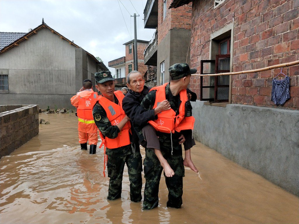 More than 1.42 million residents have been affected by torrential rain-triggered floods in East China's Jiangxi province, with 135,000 relocated, local authorities said Monday. 