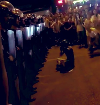 Footage coming out of the protest in Wuhan