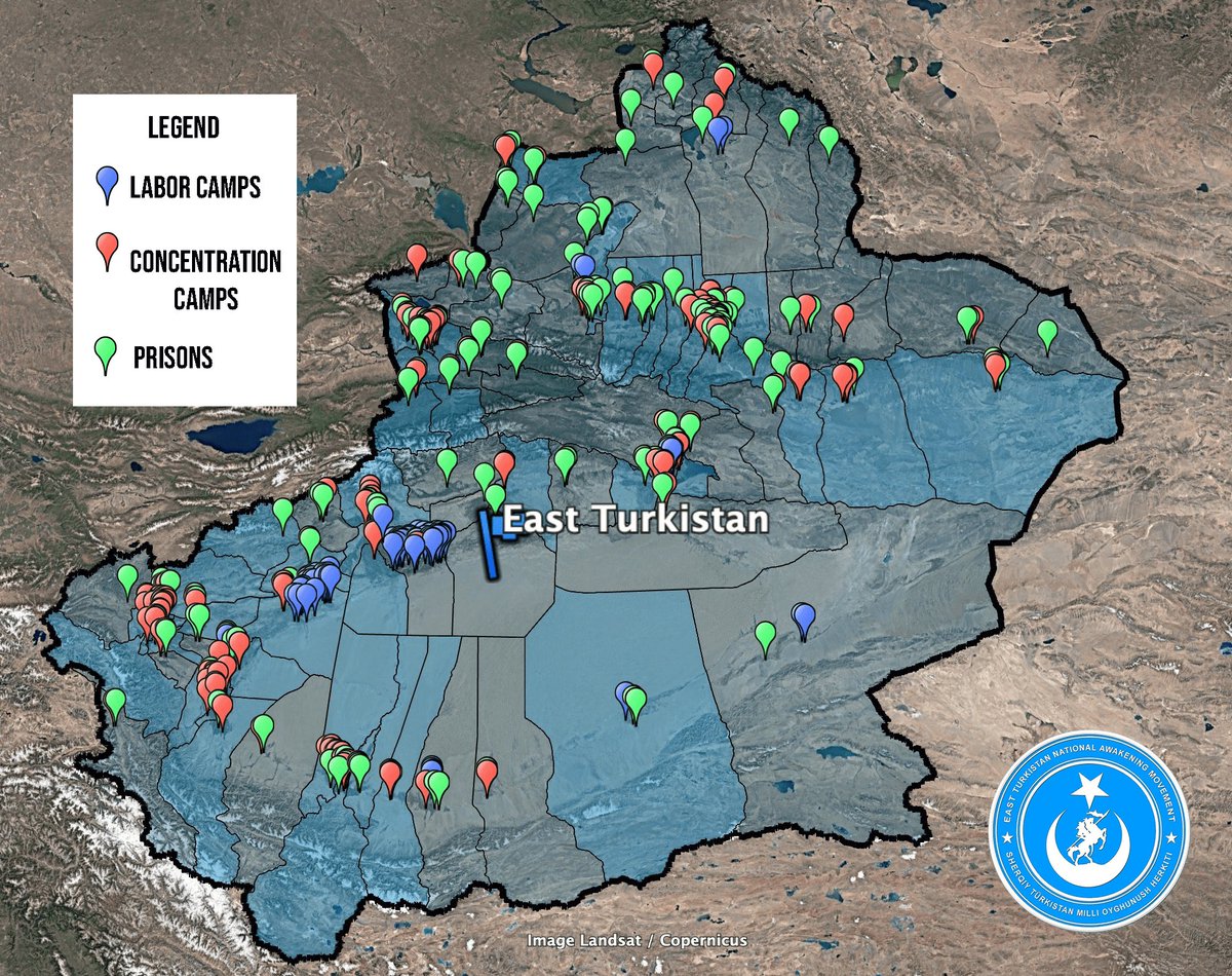 East Turkistan National Awakening Movement: Today we released the first batch of results from our year-long research project to identify the locations of China's Concentration Camps, prisons, & labor camps in East Turkistan (Xinjiang).