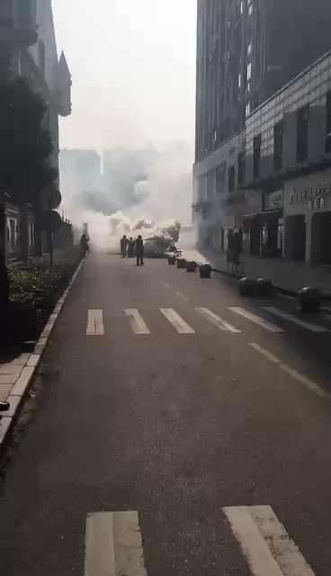 Another video of chemical disinfection in the streets of Wuhan, an epicenter of coronavirus outbreak