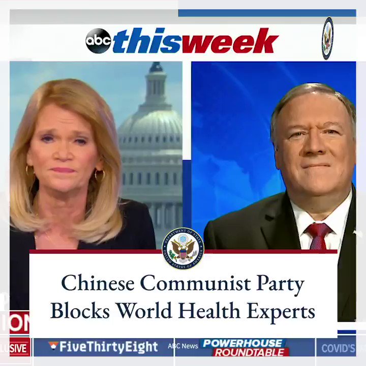 Secretary Pompeo:The Chinese Communist Party continues to block access to the Western world, the world's best scientists, refusing to cooperate with world health experts, to figure out exactly what happened. This unacceptable during an ongoing threat, an ongoing pandemic