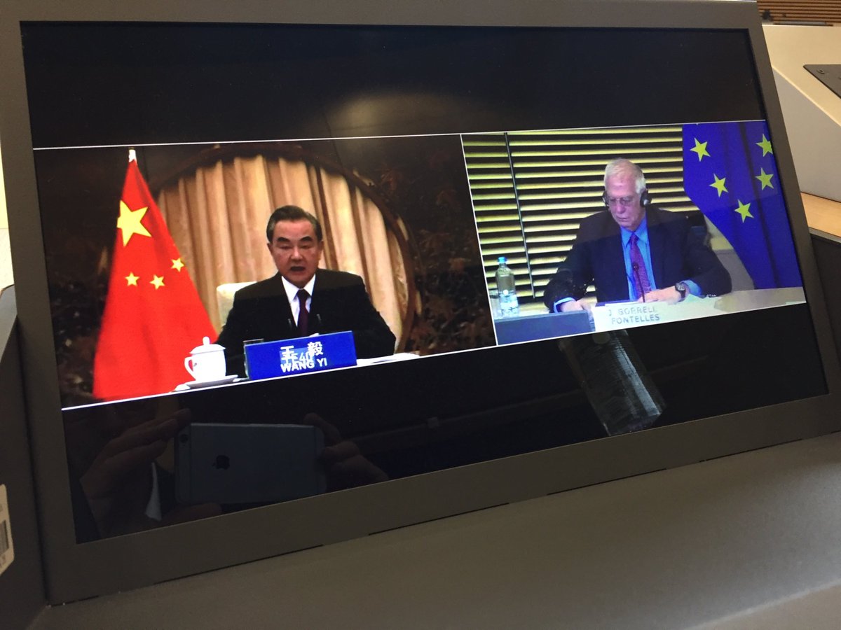 Intensive EU/China Strategic Dialogue underway between HRVP Josep Borrell and Foreign Minister Wang Yi on bilateral relations, international impact of Covid19 and regional issues, preparing also for future summit