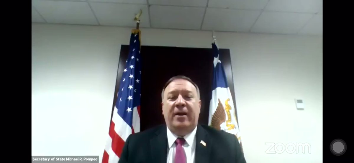 US Secretary of State Mike Pompeo at Brussels Forum when asked why US reduced troops in Germany: Actions of Chinese Communist Party meant threats to India, Vietnam, Indonesia, Malaysia, Philippines, South China Sea. US military postured appropriately to meet the challenges