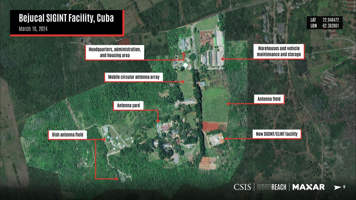China expands electronic eavesdropping stations in Cuba, according to satellite Images shared with WSJ