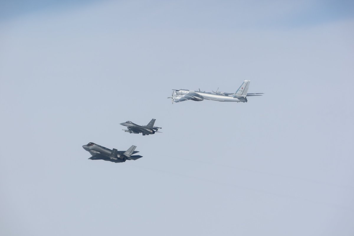 @NORADCommand employed a layered defense network of fighter aircraft, satellites, and ground-based and airborne radars in seamless interoperability to detect, track, and intercept two Russian TU-95 and two PRC H-6 military aircraft operating in the Alaska ADIZ on July 24, 2024