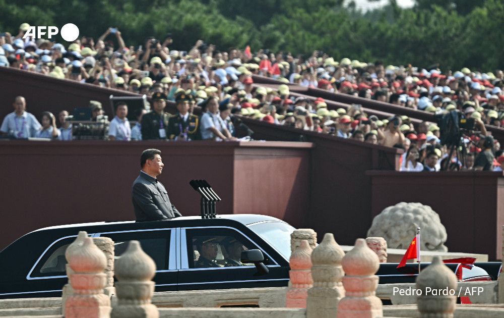 President Xi Jinping says China is unstoppable in a speech kicking off a massive parade in Beijing marking 80 years since the end of World War II. Humanity is again faced with a choice of peace or war, dialogue or confrontation, and win-win outcomes or zero-sum games