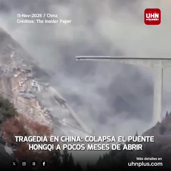 The Hongqi Bridge, 758 meters long, collapsed in southwest China, just months after its inauguration