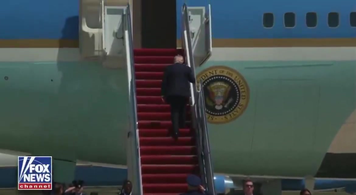 U.S. President Donald J. Trump boards Air Force One as he leaves for his trip to Beijing, China to meet with Chinese President Xi Jinping