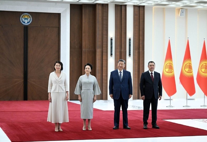 Der chinesische Präsident Xi Jinping traf am 30. August zu einem Staatsbesuch in Kirgisistan ein.